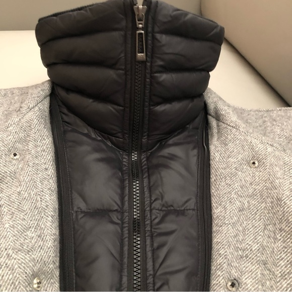 Grey herringbone coat by Soia & Kyo. Size xs with removable collar and cuffs - Picture 2 of 15